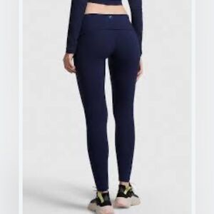 Pink Victoria Secret Navy Blue Mid Rise Fold Over Leggings